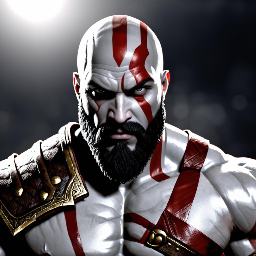 Hyper-Realistic Kratos Art Rendering