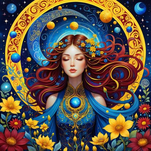Cosmic Goddess with Floral Crown