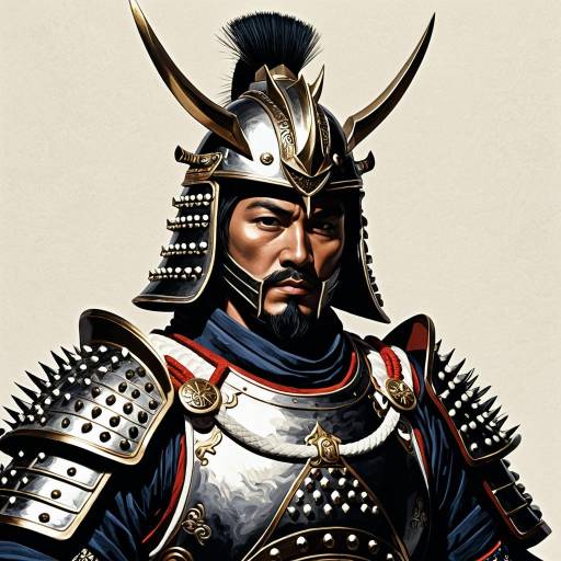 Stoic Samurai Warrior in Ornate Armor