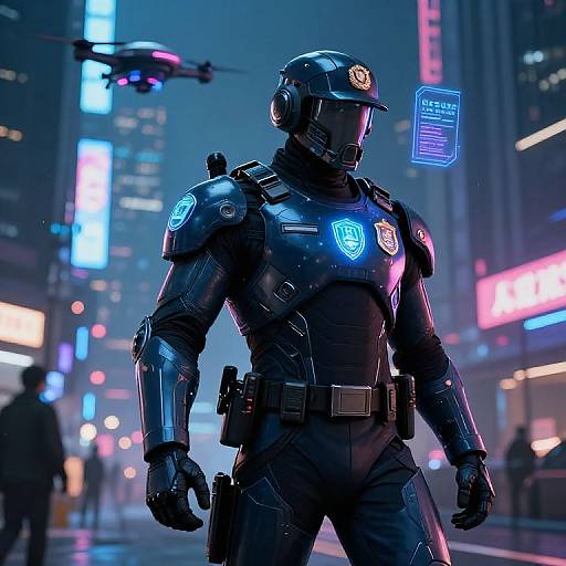 Futuristic Cyberpunk Police Patrol