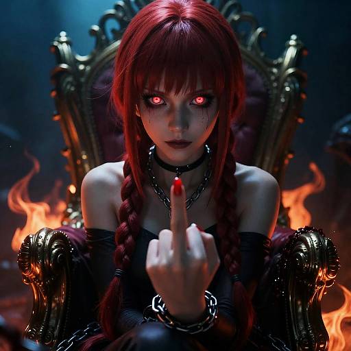 Dark Fantasy Makima Close-Up Portrait