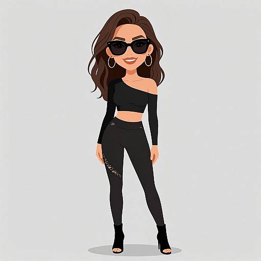 Stylish Woman in Chic Black Outfit
