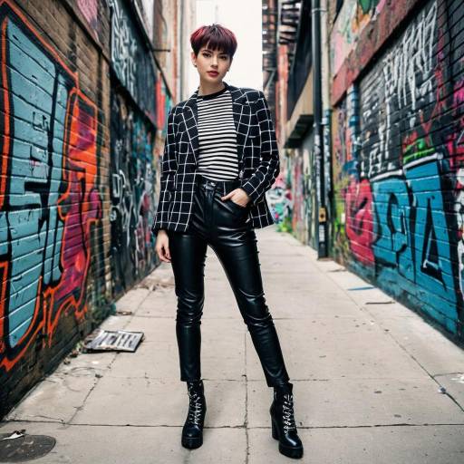 Young Woman in Edgy Urban Outfit