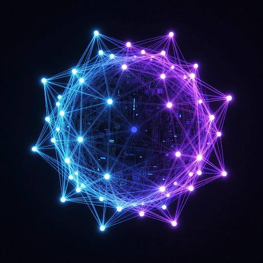 Intricate Glowing Data Network