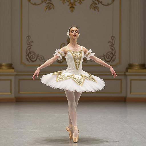 Elegant Russian Ballet Dancer in Ballroom
