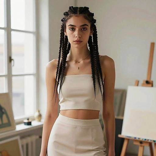 Box Braids Fashion Editorial Portrait