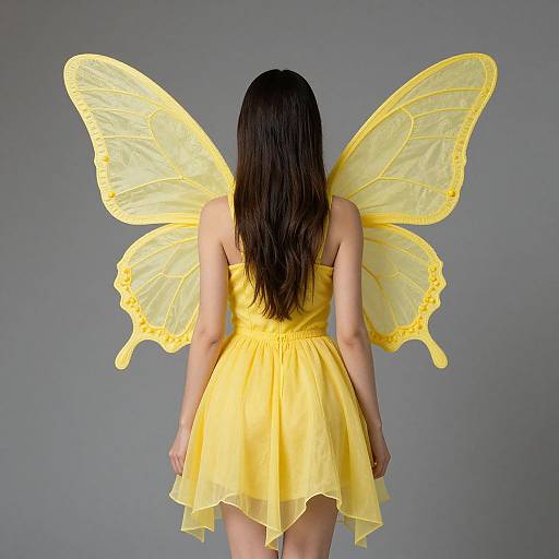 Yellow Fairy Wings Woman