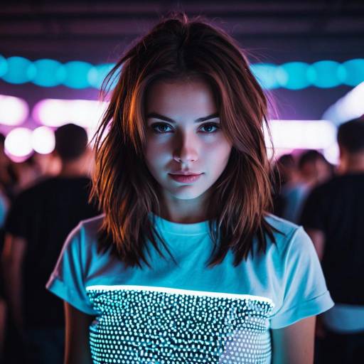 Young Woman in Futuristic Rave Clothing