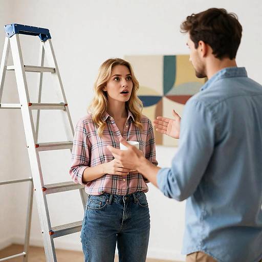 Indoor Conversational Scene with Couple