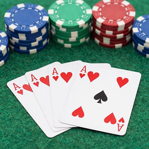 Poker Game with Cards and Chips