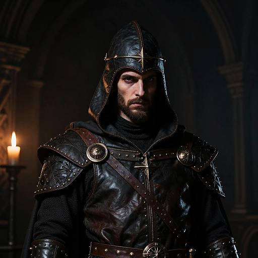 Stern Inquisitor in Gothic Setting