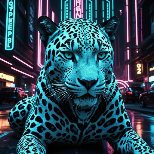 Cinematic Cybernetic Jaguar in Urban Nightscape