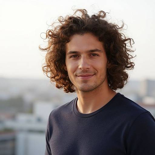 Confident European Man in Morning Cityscape