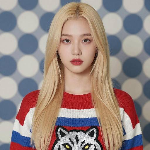 Portrait of Woman in Striped Sweater