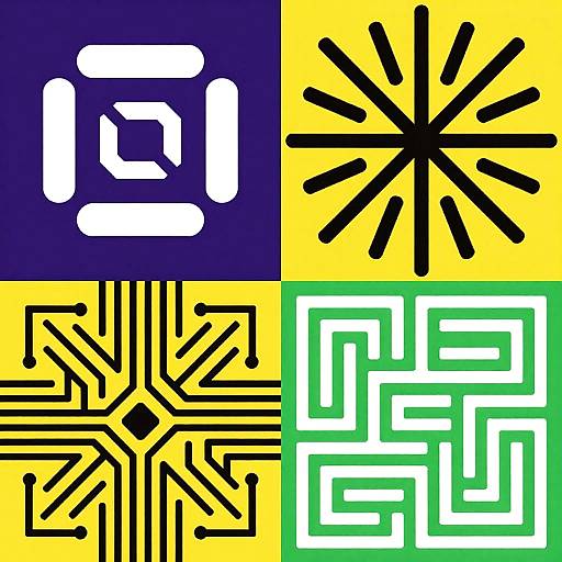 Abstract Colorful Geometric Collage