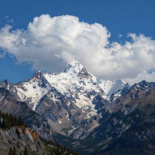 Ansel Adams Style Snowy Mountain Vista