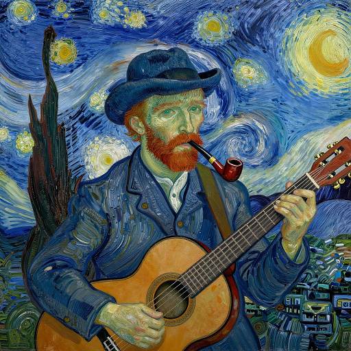 Van Gogh Inspired Musician in Colors