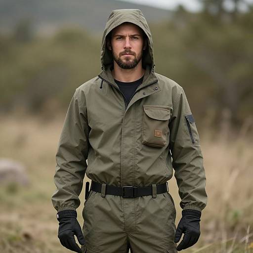 Solo Male Camping Outfit with Hood