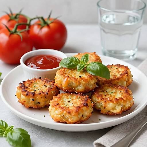Golden Vegan Fritters with Basil