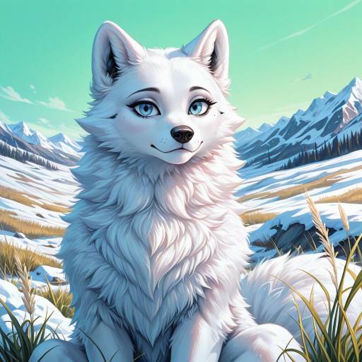 Playful Arctic Fox in Icy Landscape Playful Arctic Fox in Icy Landscape