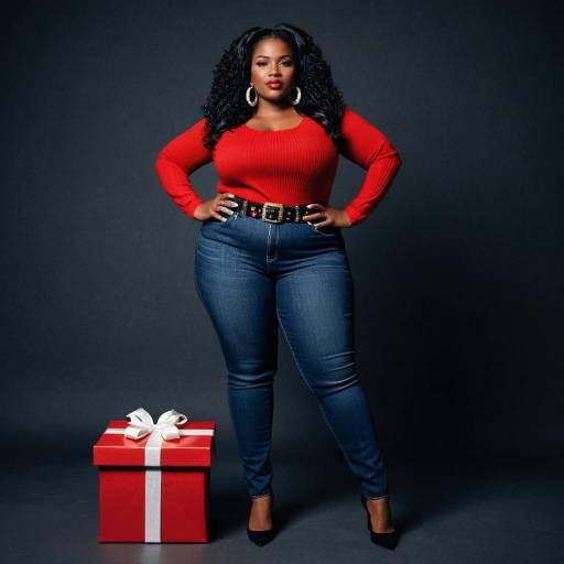 Plus Size Christmas Outfit for Dark Skin