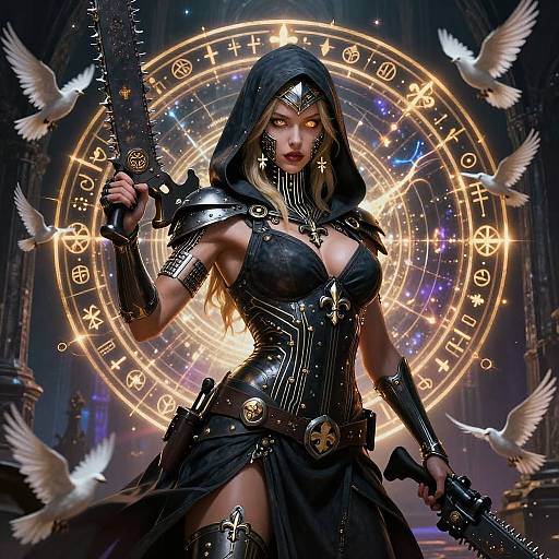 Mysterious Dark Fantasy Warrior