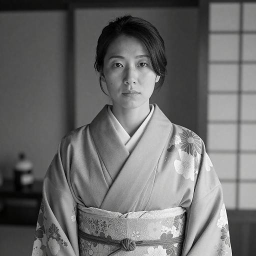 East Asian Woman in Traditional Kimono