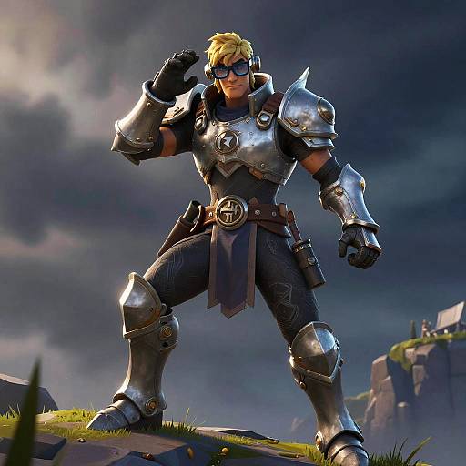 Heroic Fortnite Character on Hilltop