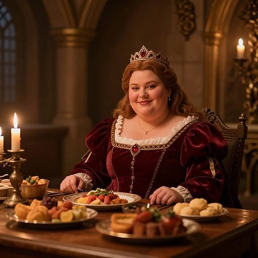 Plump Princess at Medieval Feast