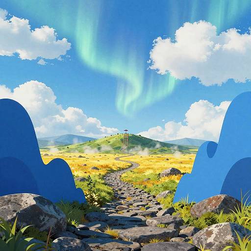 Surreal Frozen Tundra Collage Landscape