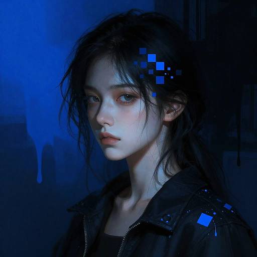 Cyberpunk Portrait of Young Woman