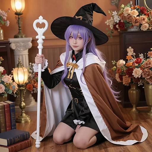 Lavender-Haired Witch Cosplayer Scene
