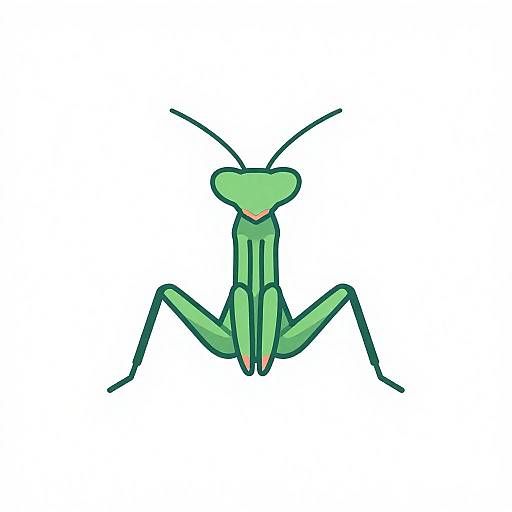 Minimalist Green Praying Mantis Logo