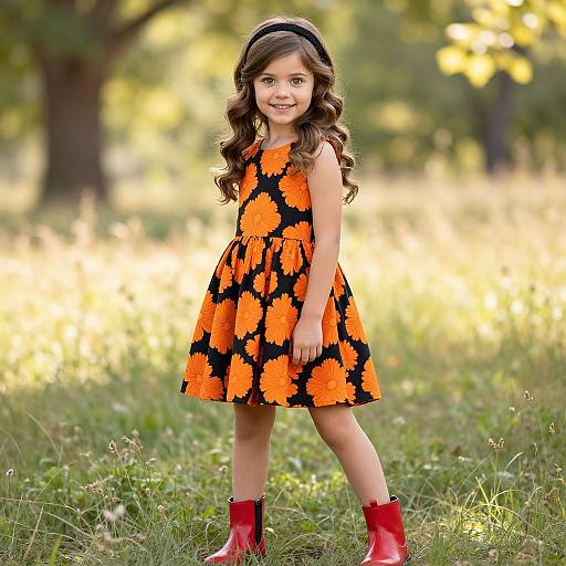 Confident Girl in Sunny Meadow