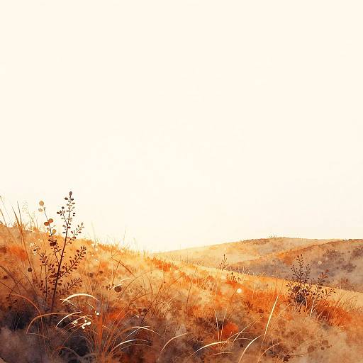 Minimalist Autumn Watercolor Landscape