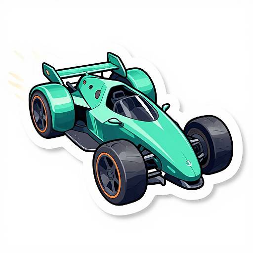 Futuristic Teal Jetpack Racing Sticker