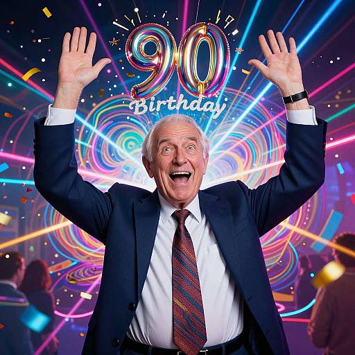 Vibrant 90th Birthday Celebration Portrait