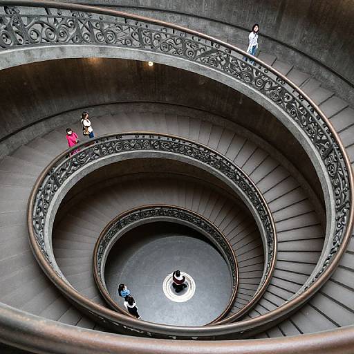 Infinite Spiral Staircase with Frozen Figures