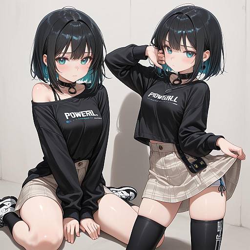 Dynamic Fashion Poses of Korean Girls