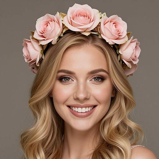 Blonde Woman with Floral Crown