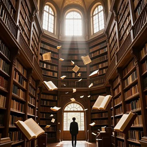 Floating Books in Grand Library