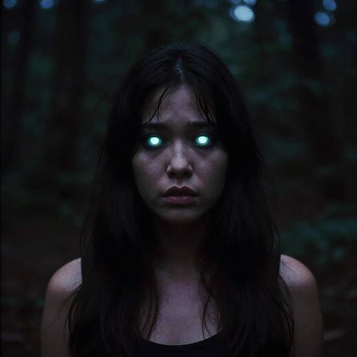 Analog Horror Girl in Forest