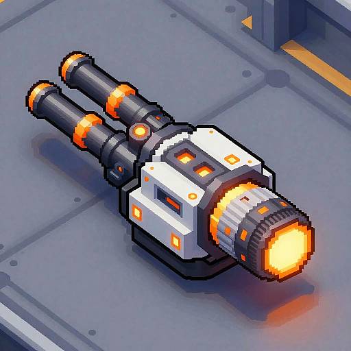 Futuristic 2D Railgun Turret Sprite