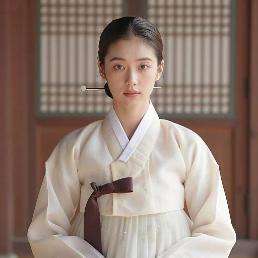 Young Woman in Traditional Korean Hanbok