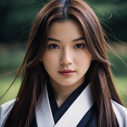 Young Woman in Traditional Japanese Attire
