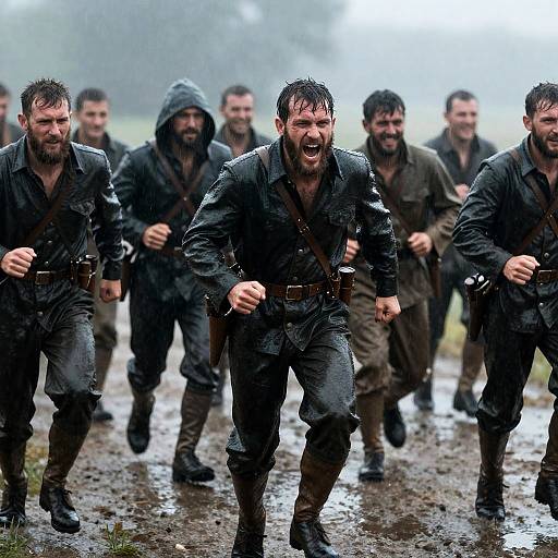 Rugged Warriors Racing Through Rain
