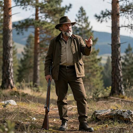 Intense Hunter in Mountain Forest