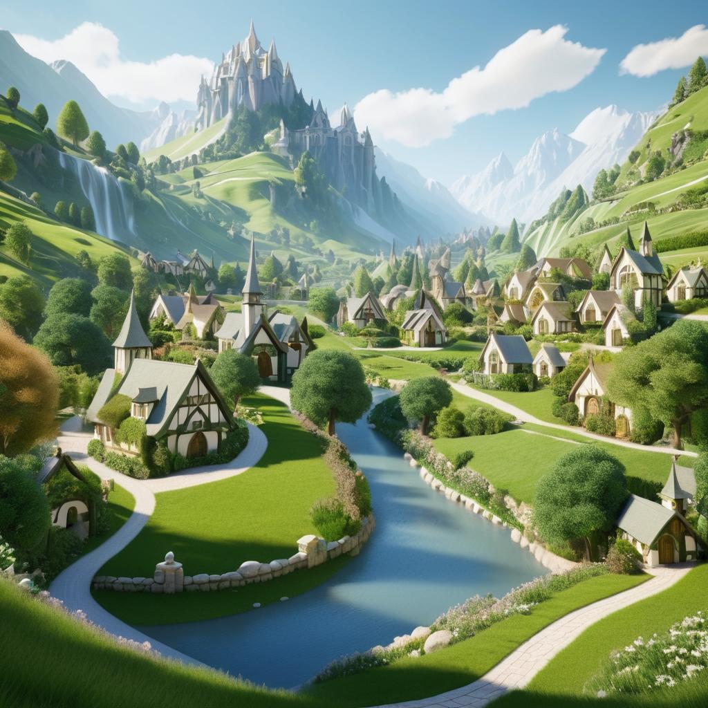 Idyllic Landscape of Rivendell Town