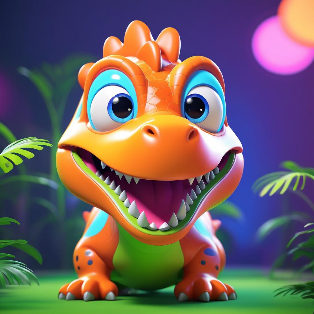 Playful Cartoon Dinosaur Character Design