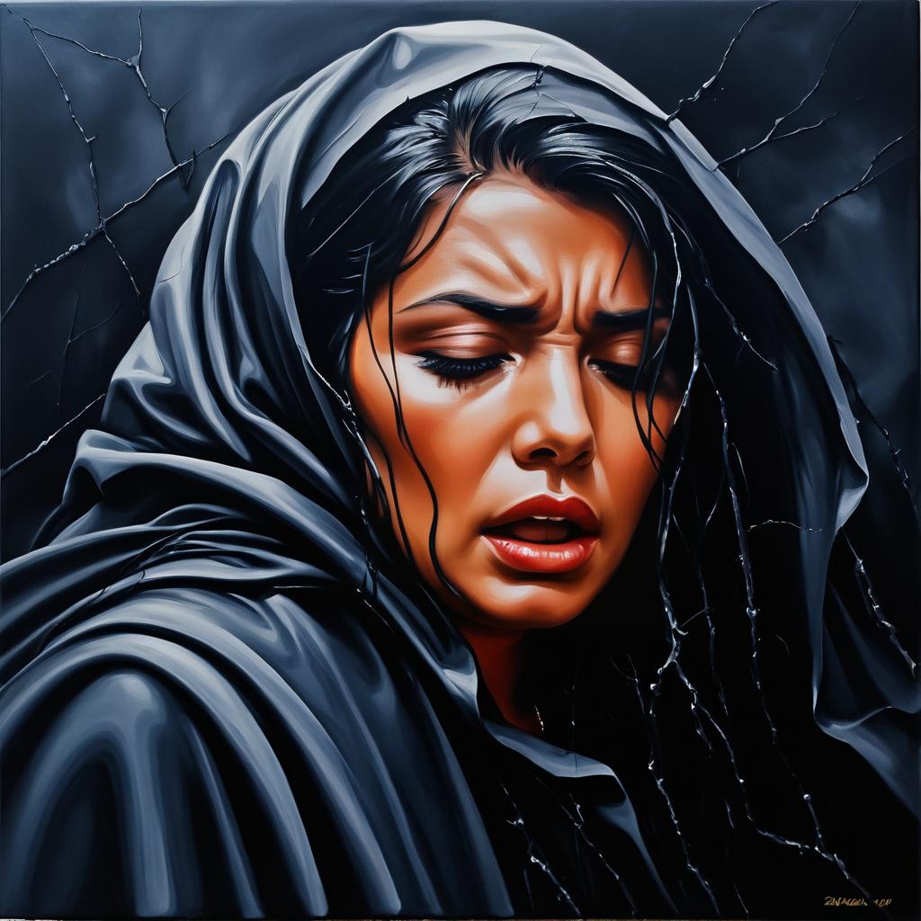 Expressive Oil Painting of Anguish